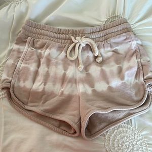Universal Thread Taupe and white tie dye cotton short XS